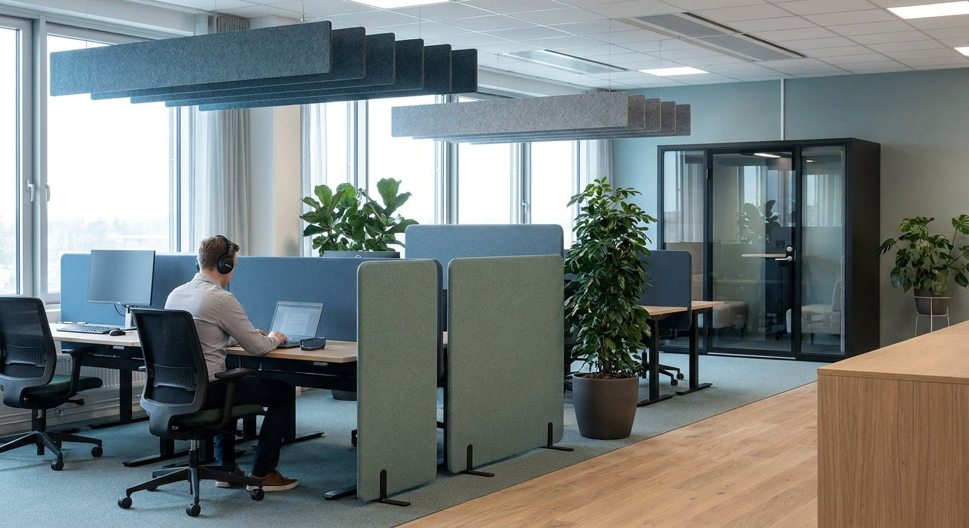 How to reduce noise bleed between open-plan work zones