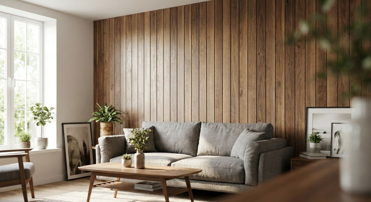 Wooden wall panels for living rooms