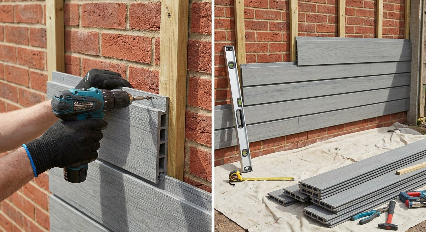 How to install composite cladding on a brick wall