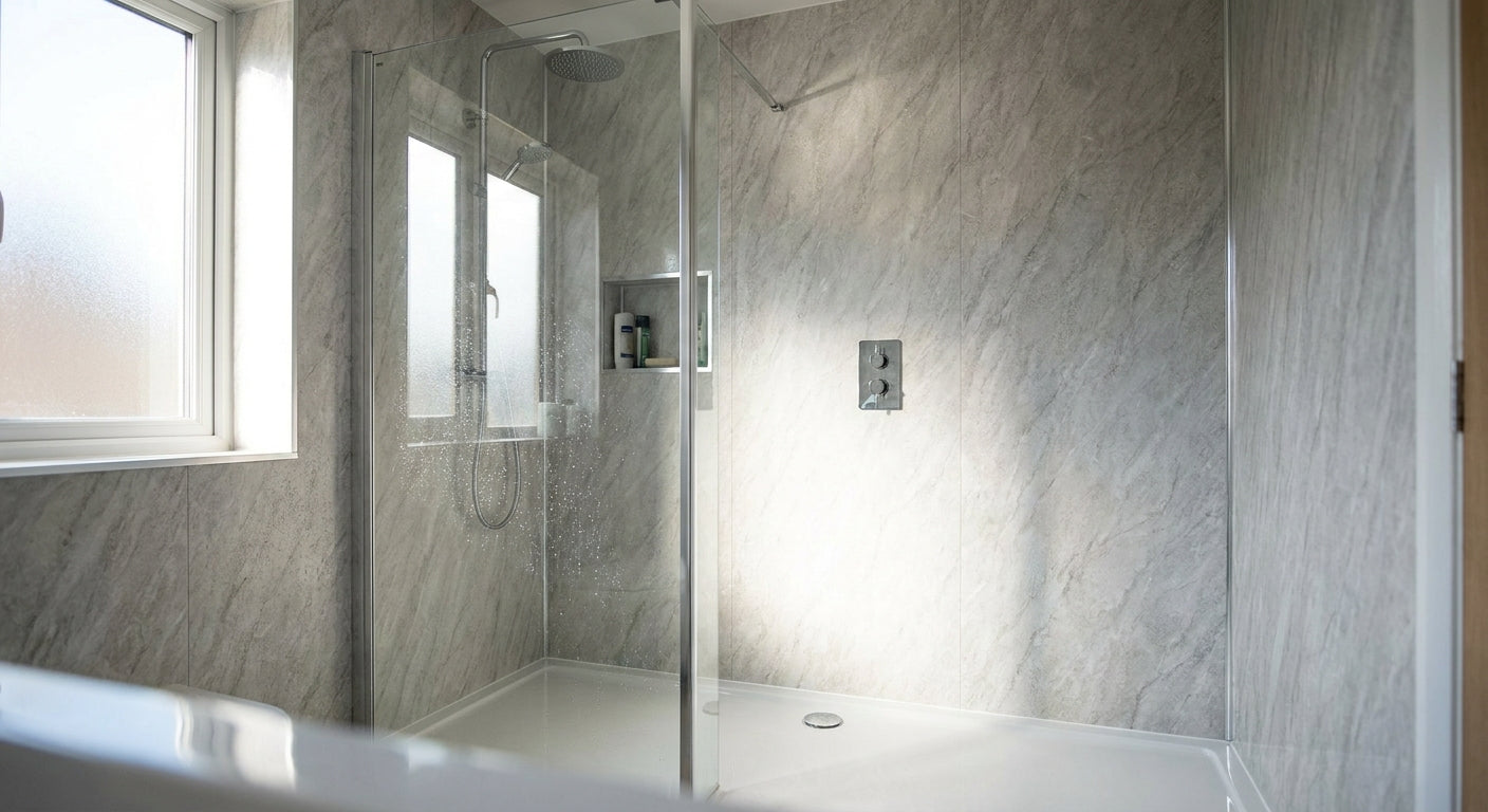 Wet wall panels for shower enclosures