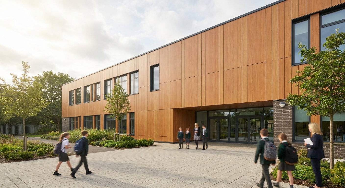 Composite cladding for schools and public sector buildings
