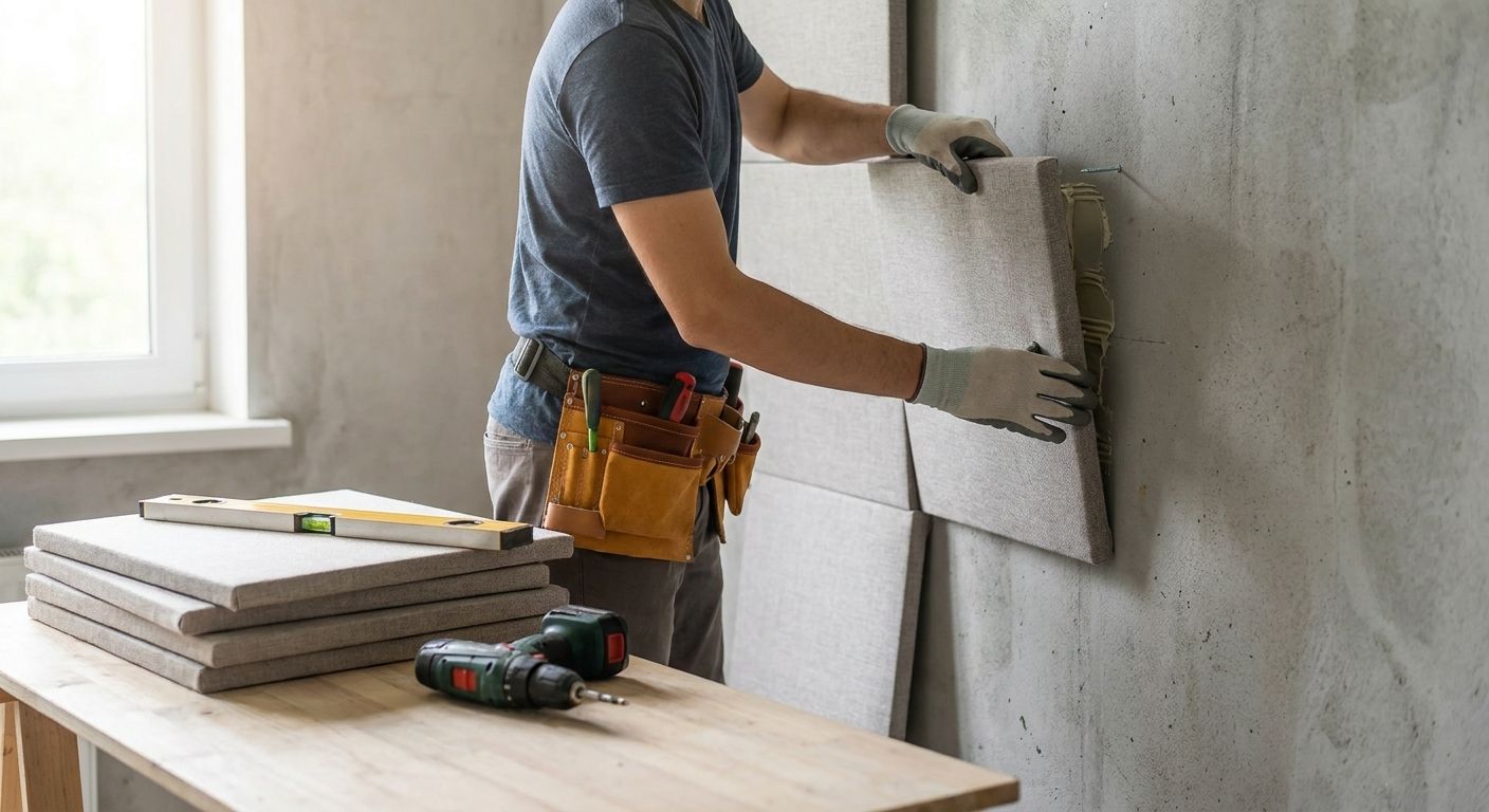 How to install acoustic panels on concrete