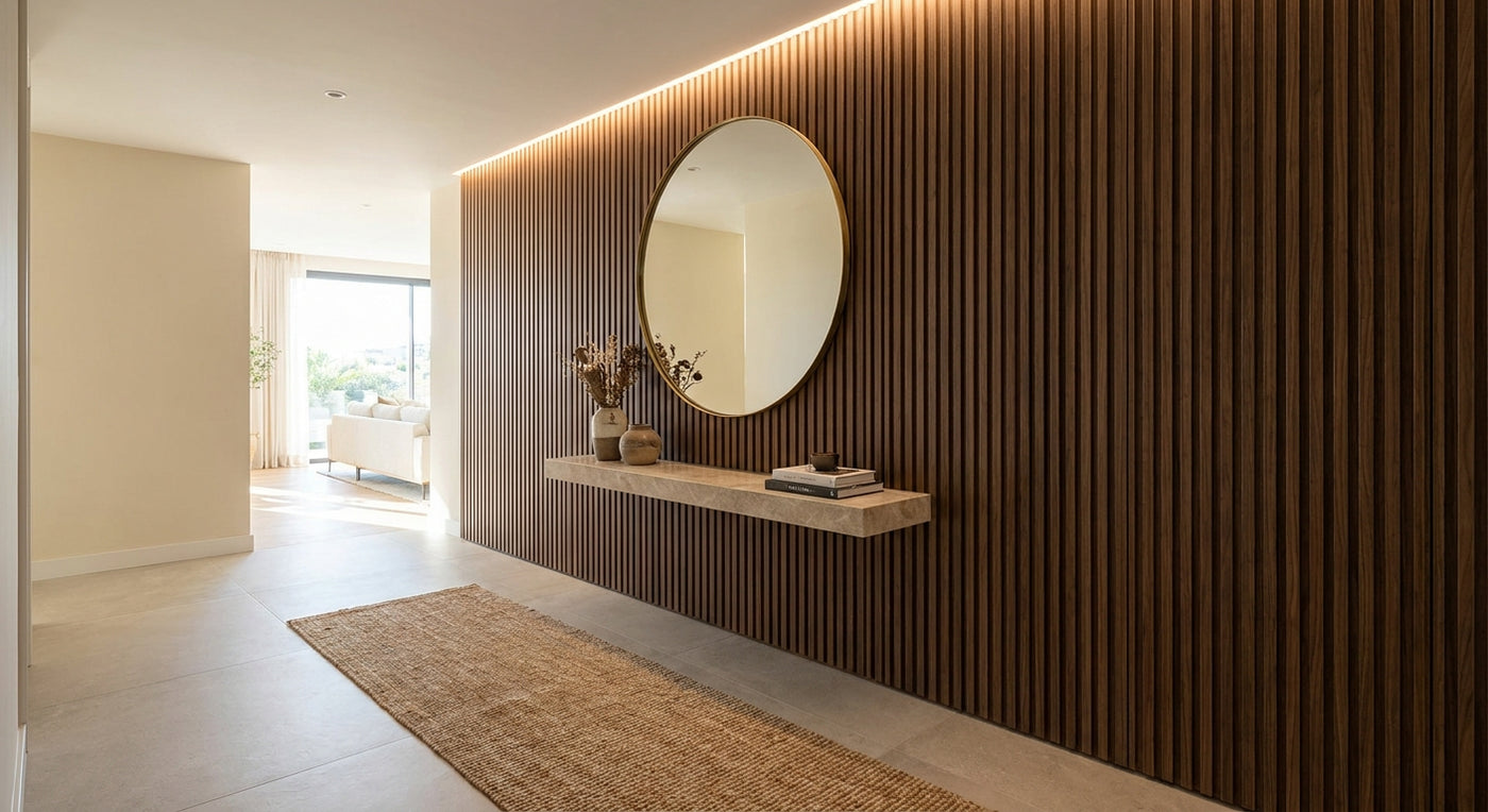 Decorative wall panels for hallway feature walls