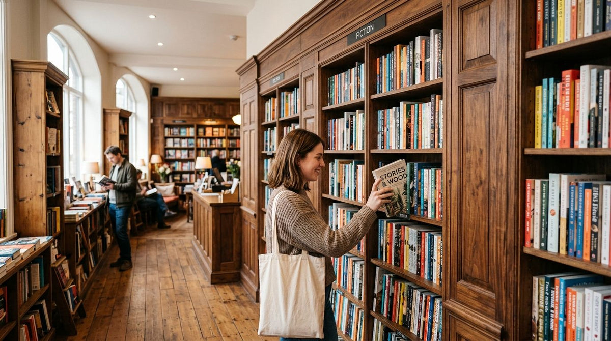Wooden wall panels for bookshop interiors