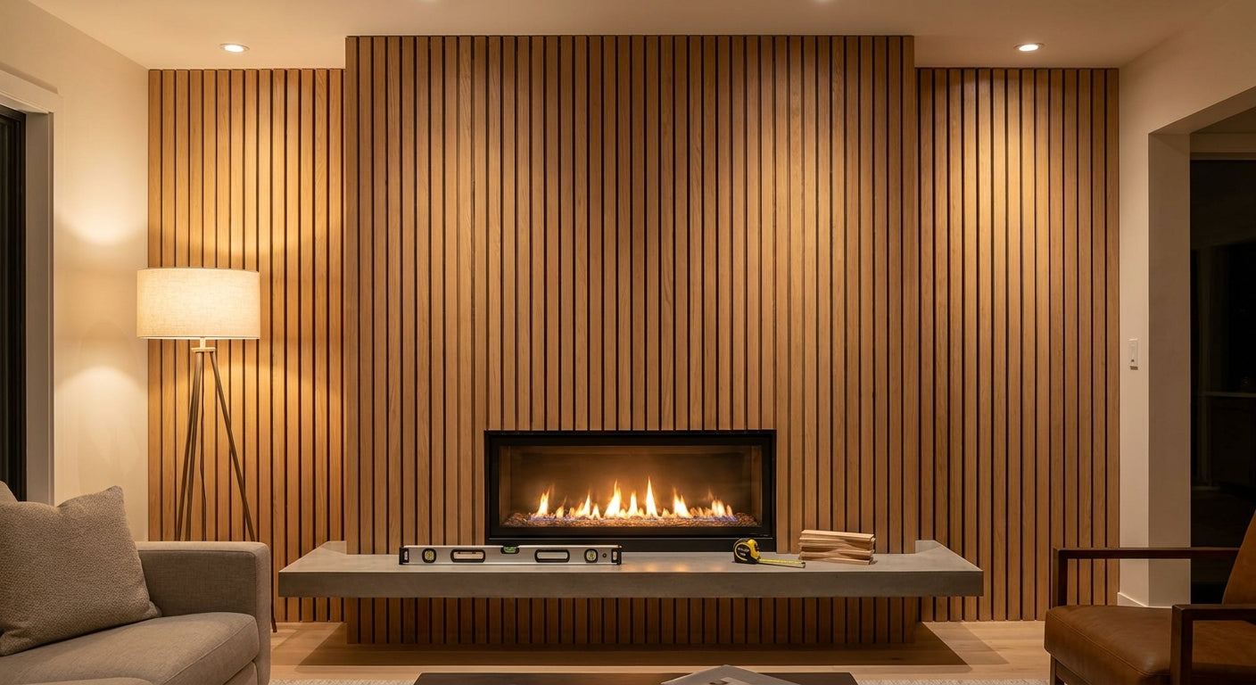 How to install wall panels around a fireplace