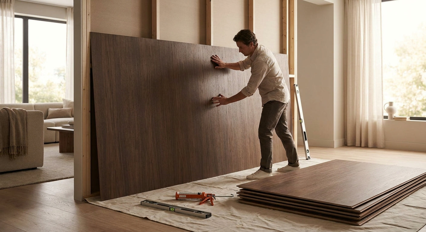 How to install mocca wood veneer wall panels