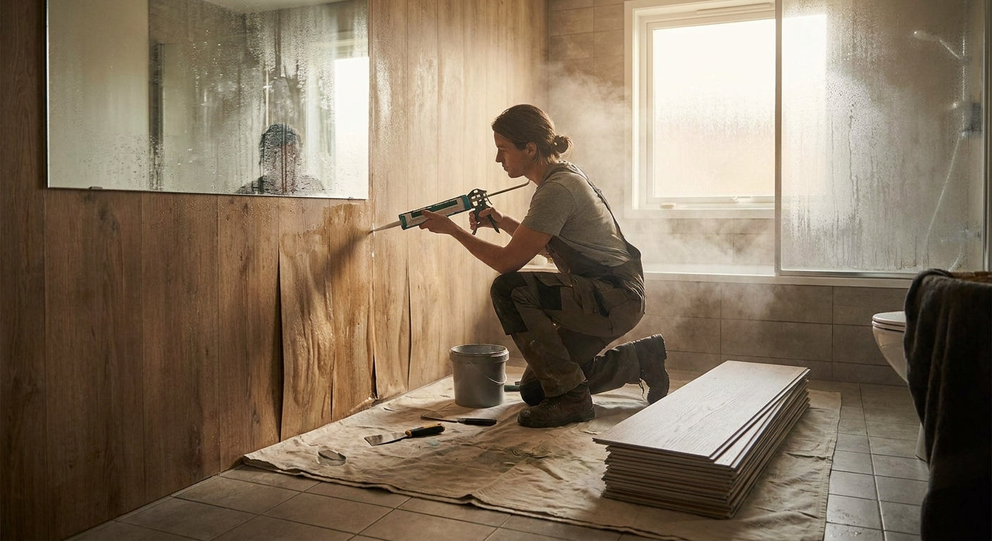 How to fix wall panels in a high-humidity bathroom