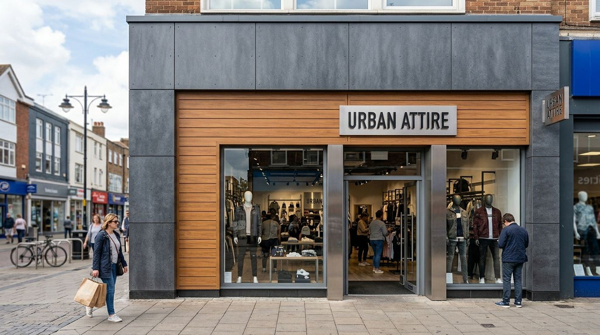 Cladding panels for retail unit shopfronts