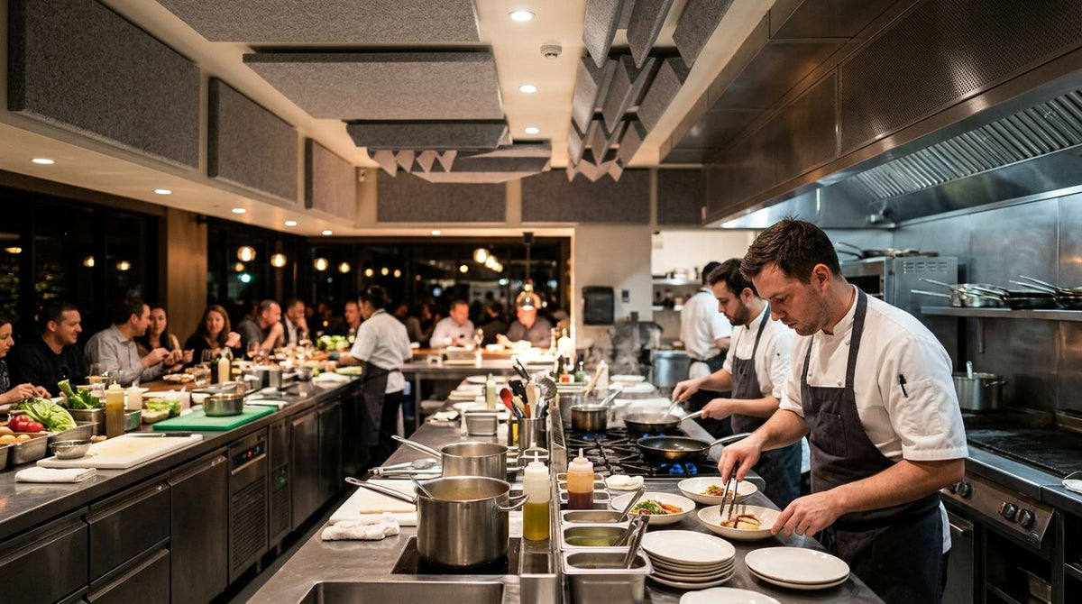 How to reduce noise in an open-plan restaurant kitchen
