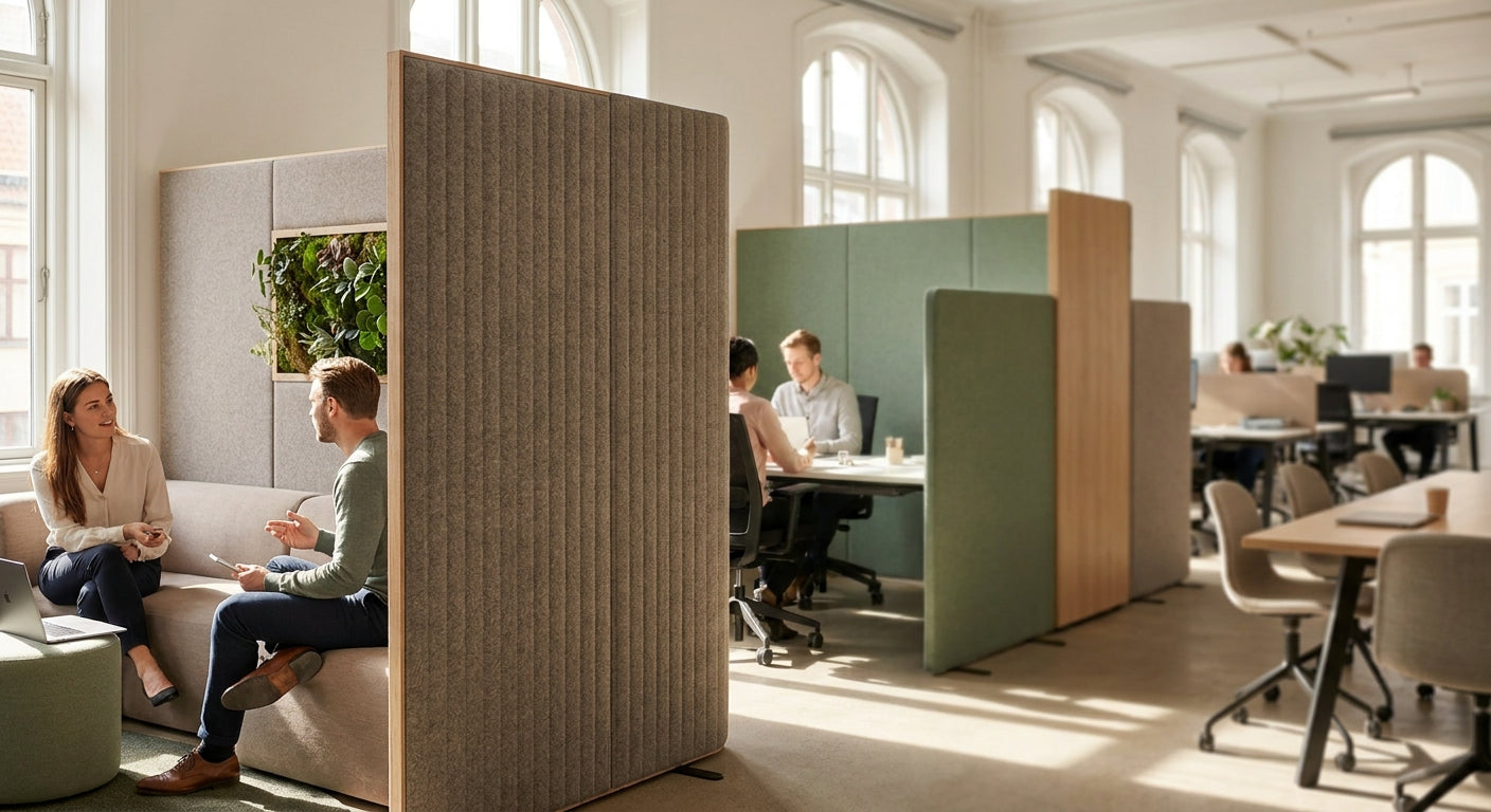 Acoustic partition walls for shared office spaces