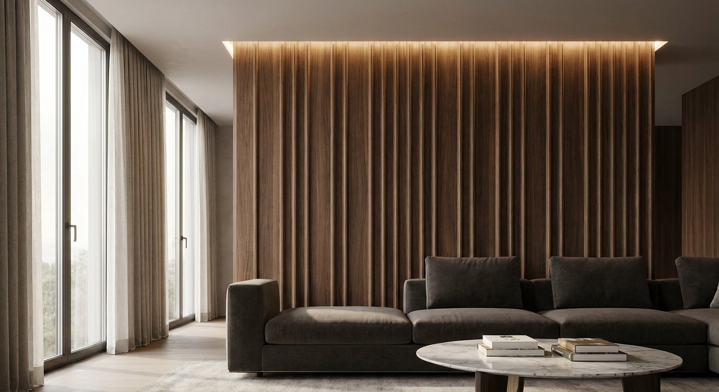 3-sided veneer wall panels for feature walls