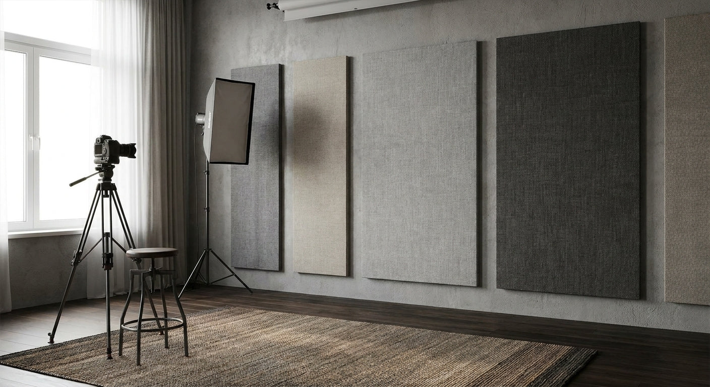 Acoustic wall panels for photography studio walls