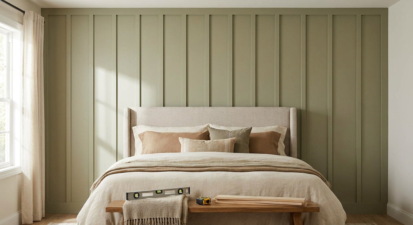 How to panel a bedroom wall from floor to ceiling