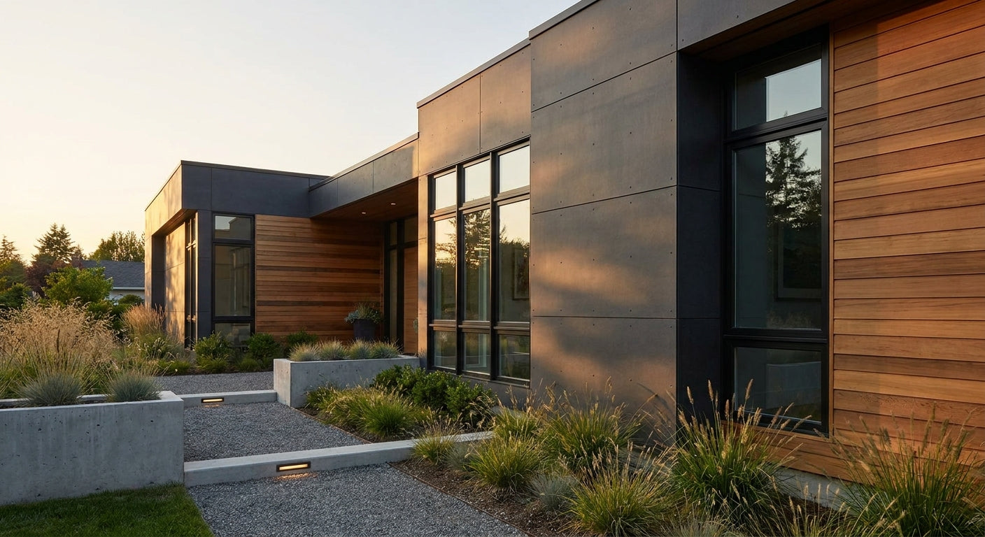 Outdoor wall panels for modern house exteriors