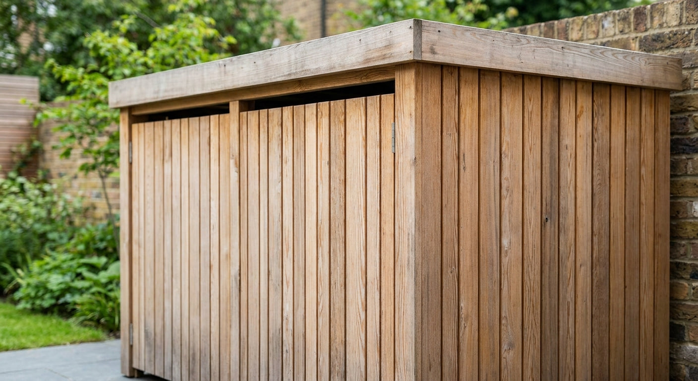 Timber cladding for bin store and cycle store enclosures