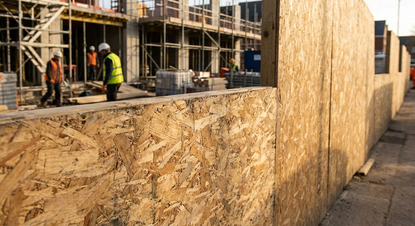 OSB wall panels for site hoarding and construction walls