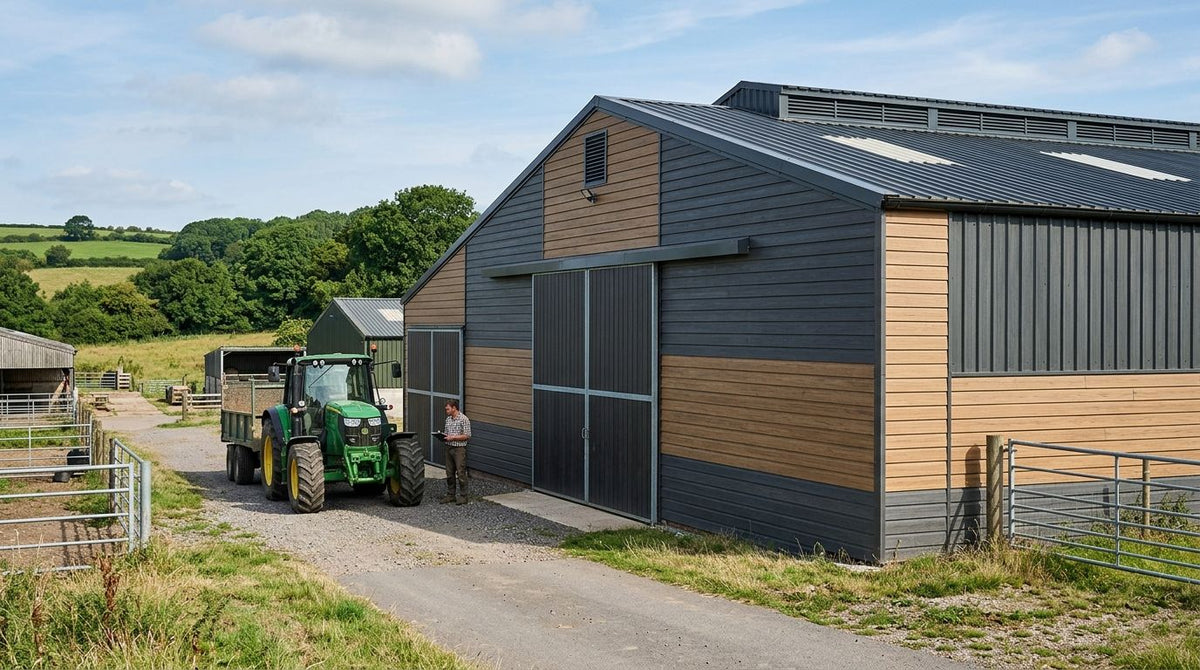 Composite cladding for agricultural building exteriors