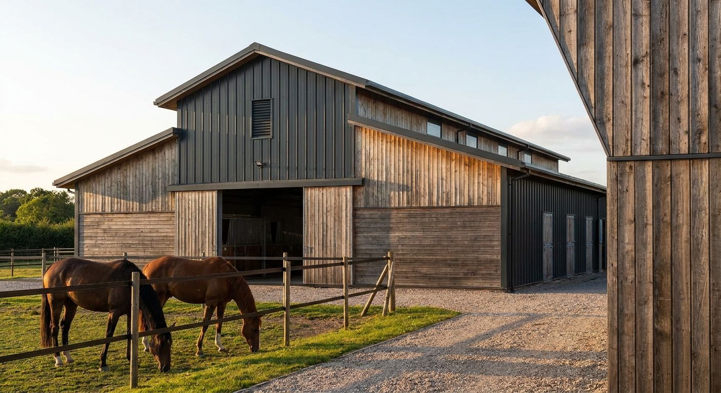 Exterior cladding panels for stable and equestrian buildings