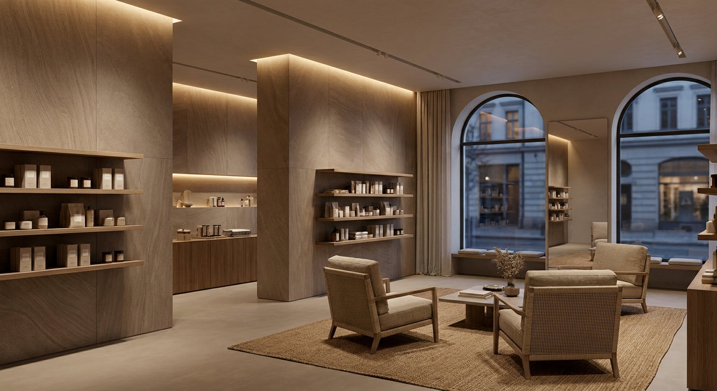 Mocca wall panels for retail and commercial interiors