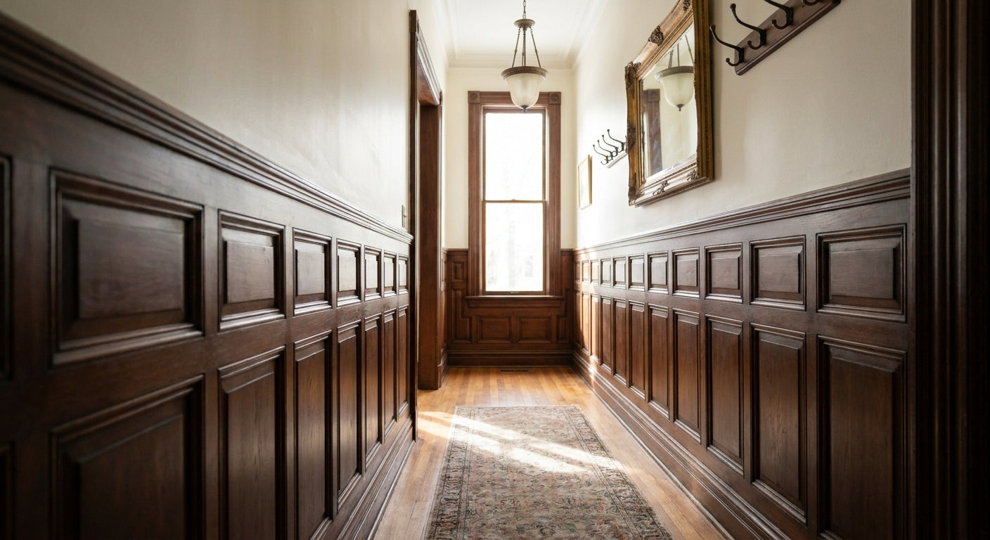 Wainscoting panels for period home hallways