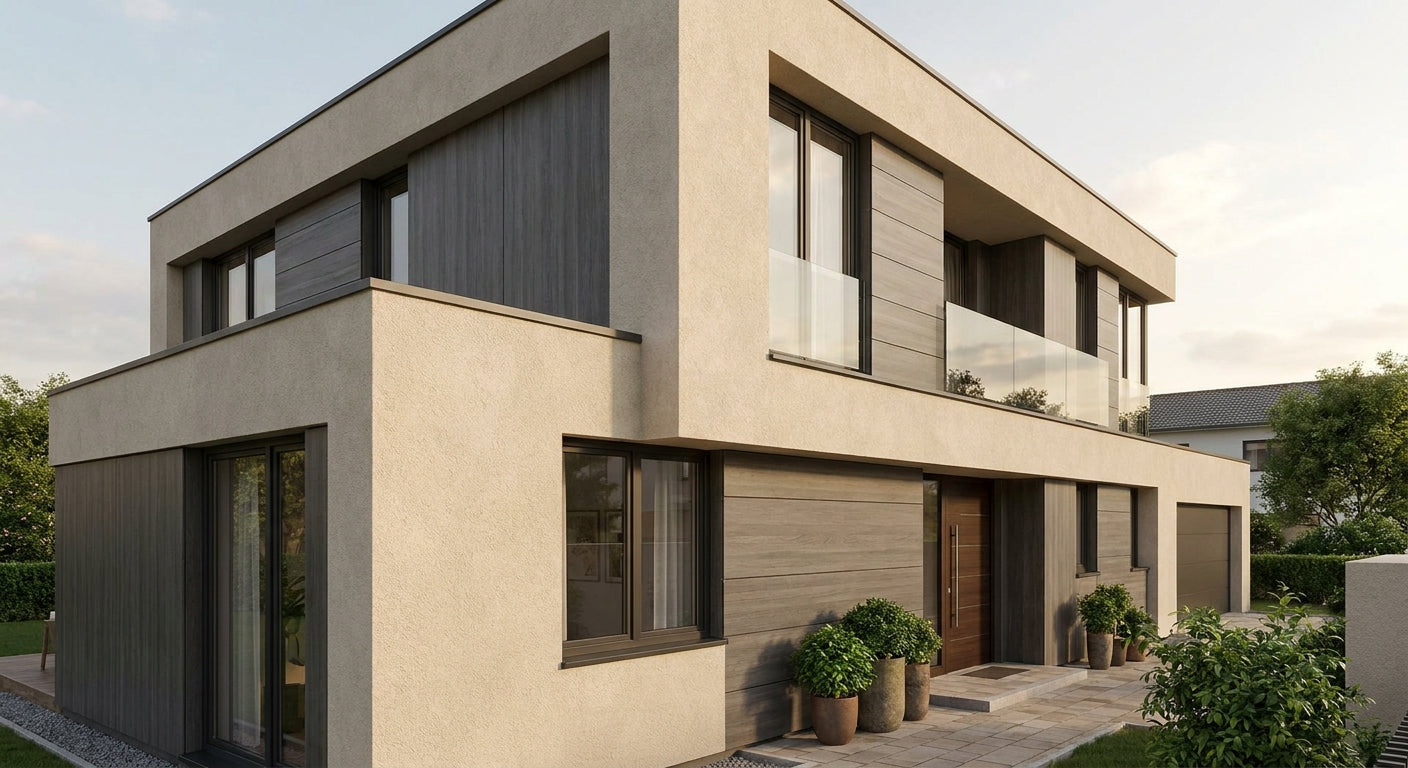 Composite wall cladding for rendered facades