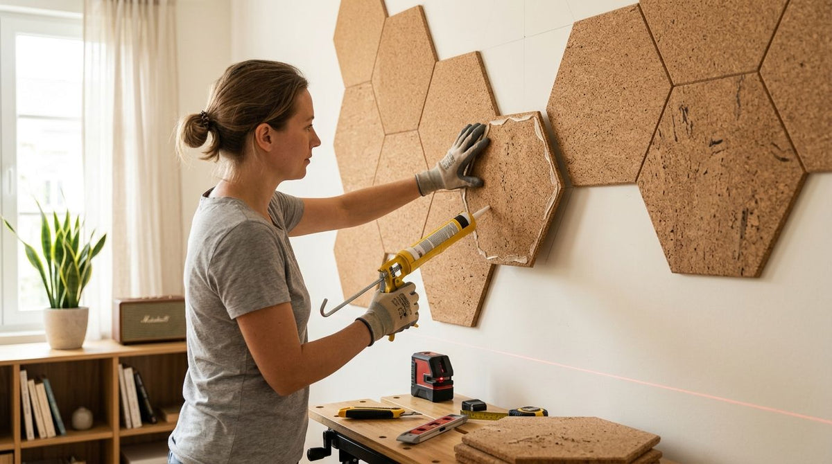 How to install cork acoustic panels on a wall