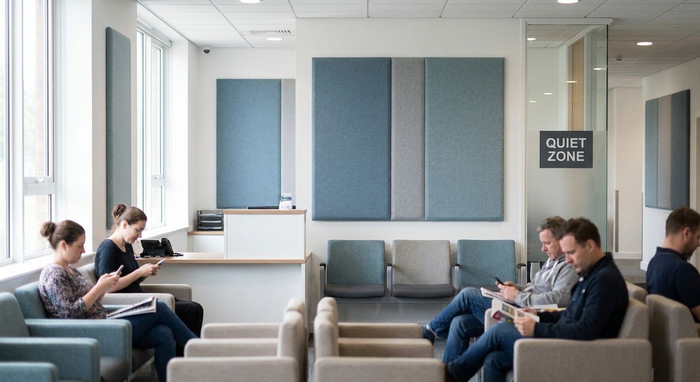Acoustic panels for driving test centre waiting rooms
