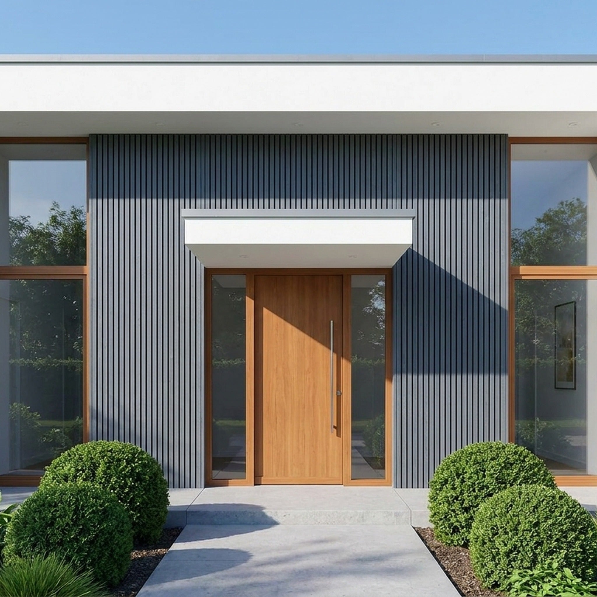 Exterior Wall Cladding Panel Stone Grey 290CM | Garden | 3D Wood Grain