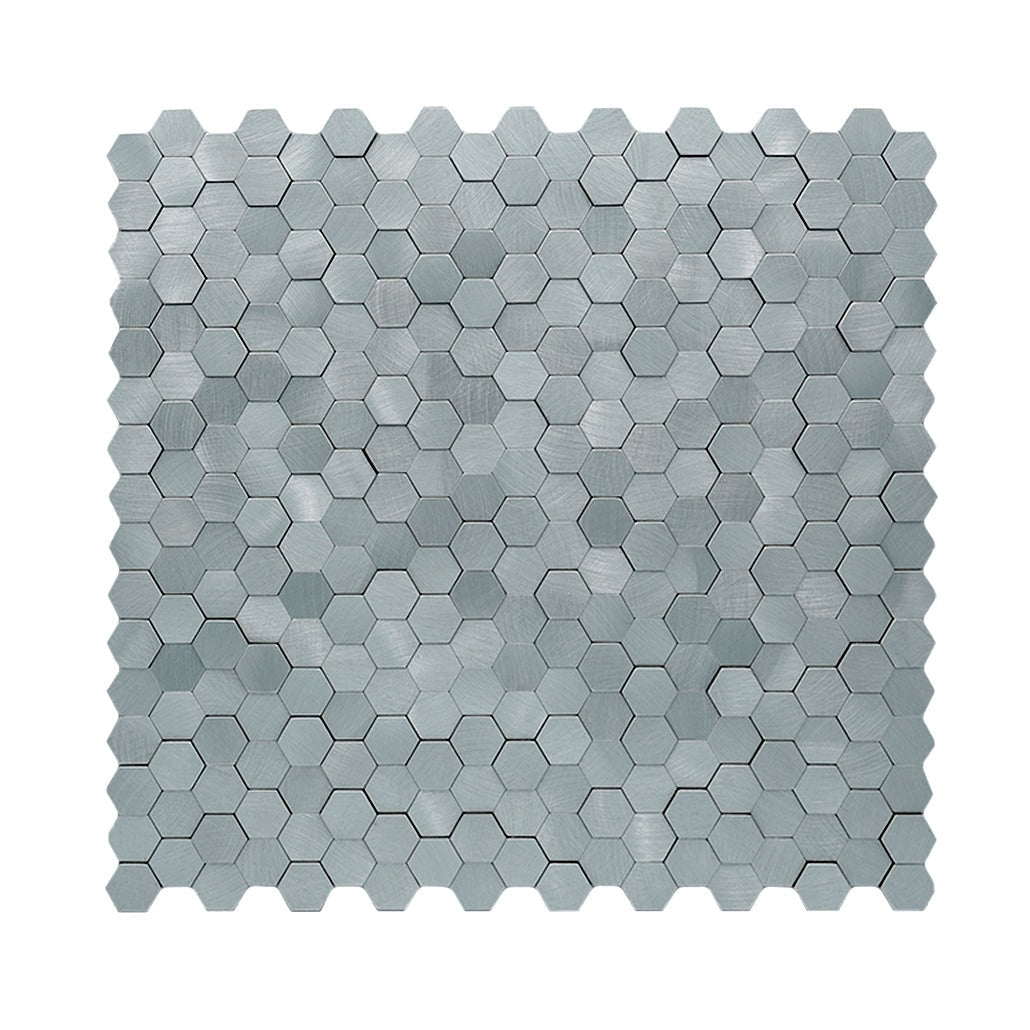 Mini Hexagon 3D Gray Peel & Stick Splashback | 29.8×30.7 cm | Self-Adhesive Mosaic Tile