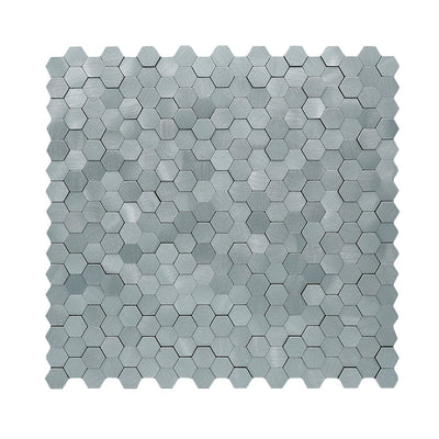 Mini Hexagon 3D Gray Peel & Stick Splashback | 29.8×30.7 cm | Self-Adhesive Mosaic Tile