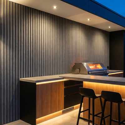 Exterior Wall Cladding Panel Stone Grey 290CM | Garden | 3D Wood Grain