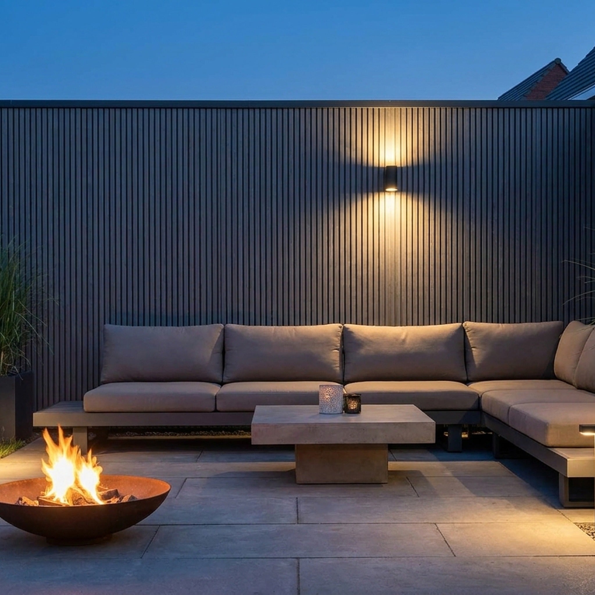 Exterior Wall Cladding Panel Stone Grey 290CM | Garden | 3D Wood Grain