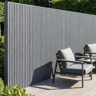 Exterior Wall Cladding Panel Stone Grey 290CM | Garden | 3D Wood Grain
