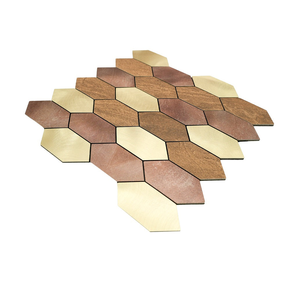 Picket Champagne Peel & Stick Splashback | 30×30 cm | Self-Adhesive Mosaic Tile