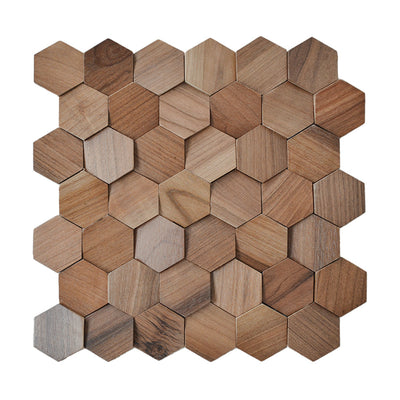 Velvet Walnut 3D Wood Wall Panel | 31×30 cm | Real Wood