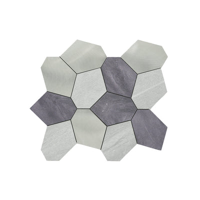 Polygon Gray Peel & Stick Splashback | 30×26.2 cm | Self-Adhesive Mosaic Tile