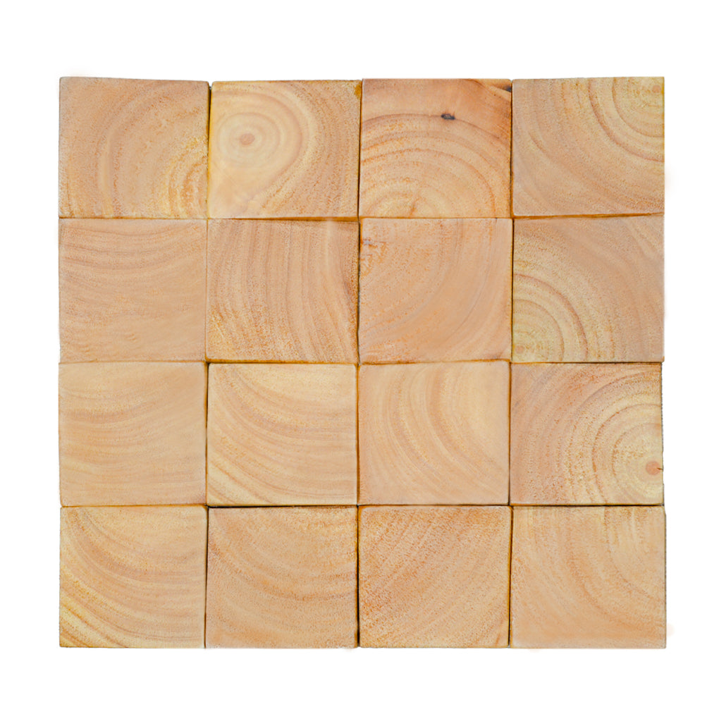 Rubber 3D Wood Wall Panel | 30×30 cm | Real Wood