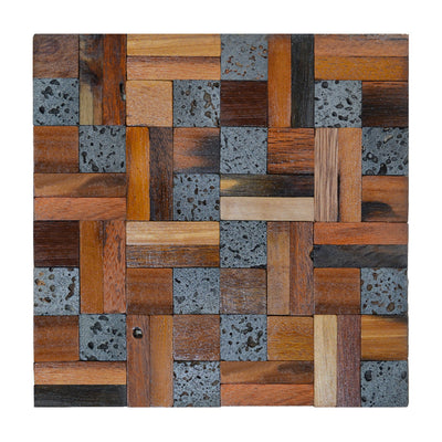 Lava Mix 3D Wood Wall Panel | 30×30 cm | Real Wood