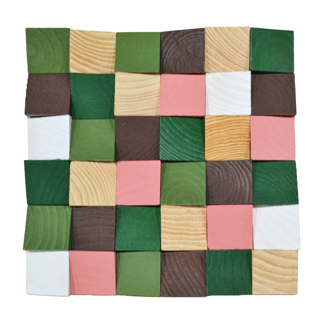Rich Pine 3D Wood Wall Panel | 30×30 cm | Real Wood