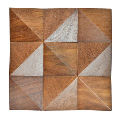 Cumaru Deep 3D Wood Wall Panel | 30×30 cm | Real Wood