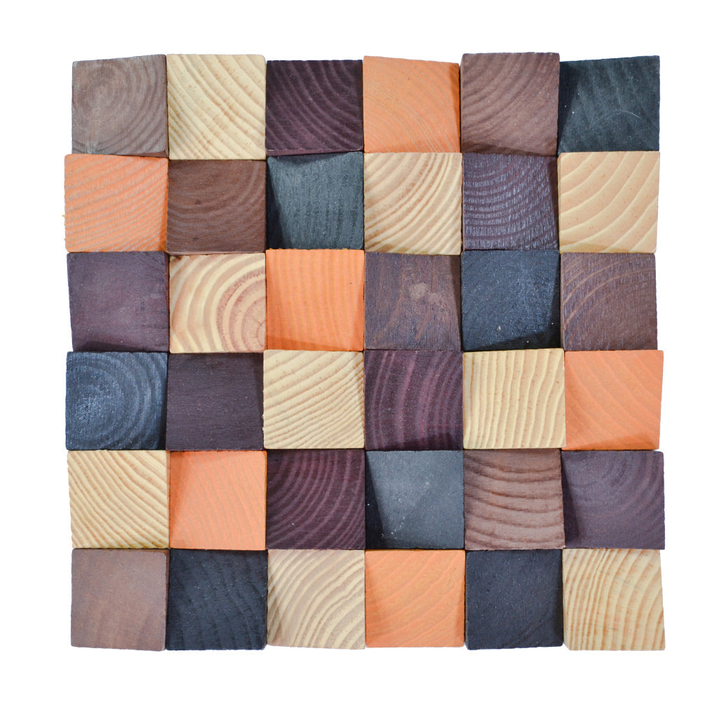 Bold Pine 3D Wood Wall Panel | 30×30 cm | Real Wood