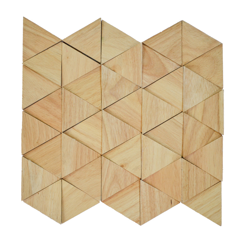 Compact Rubber 3D Wood Wall Panel | 28×30 cm | Real Wood