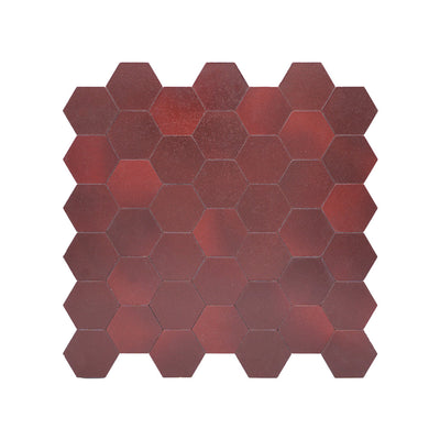 Hexagon Burgundy Peel & Stick Splashback | 28.8×29.2 cm | Self-Adhesive Mosaic Tile