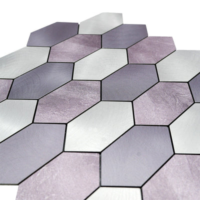 Picket Mauve Peel & Stick Splashback | 30×30 cm | Self-Adhesive Mosaic Tile