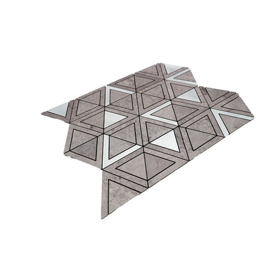 Triangle Gray Silver Peel & Stick Splashback | 28.7×33.1 cm | Self-Adhesive Mosaic Tile