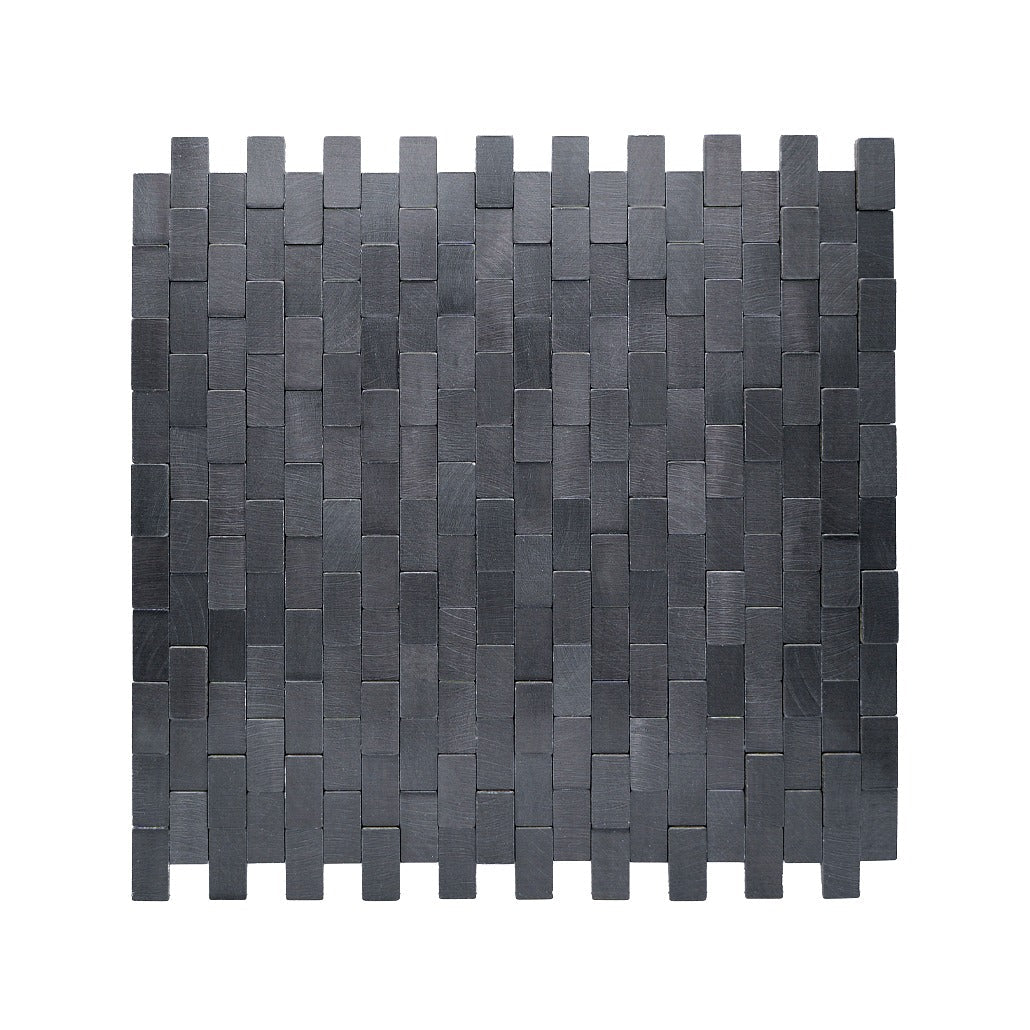 Brick 3D Graphite Peel & Stick Splashback | 30×29.8 cm | Self-Adhesive Mosaic Tile