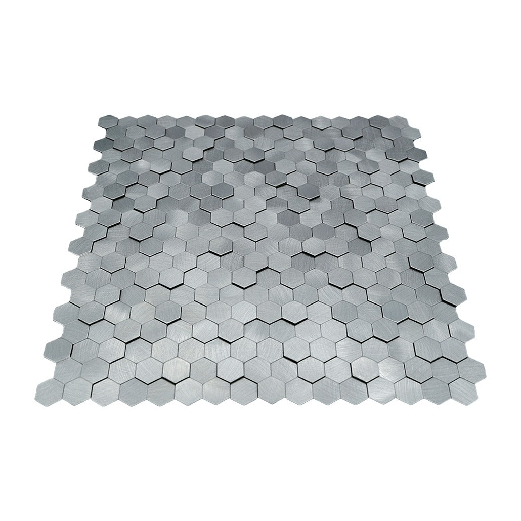 Mini Hexagon 3D Gray Peel & Stick Splashback | 29.8×30.7 cm | Self-Adhesive Mosaic Tile