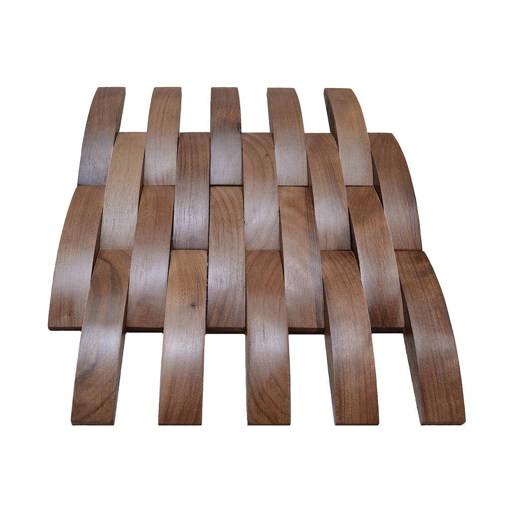 Deep Dusk Walnut 3D Wood Wall Panel | 30×30 cm | Real Wood
