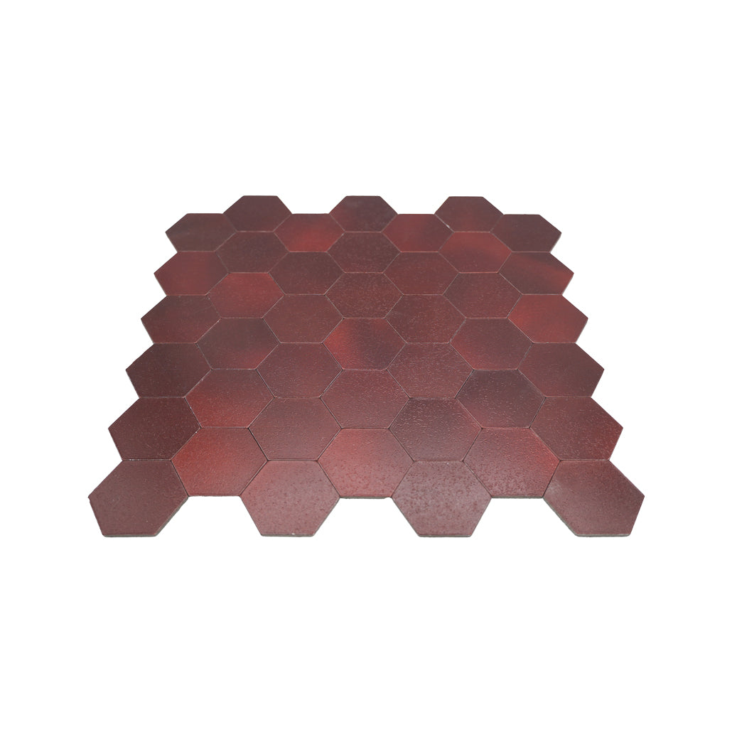 Hexagon Burgundy Peel & Stick Splashback | 28.8×29.2 cm | Self-Adhesive Mosaic Tile