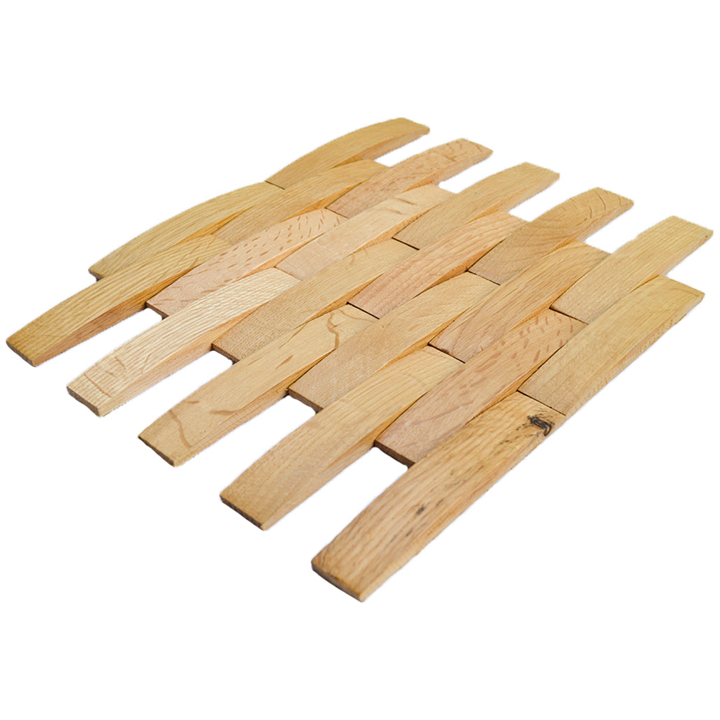 White Oak 3D Wood Wall Panel | 30×30 cm | Real Wood